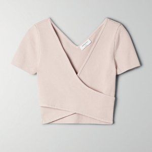 Aritzia Babaton Sculpt Knit Cross-Front Top